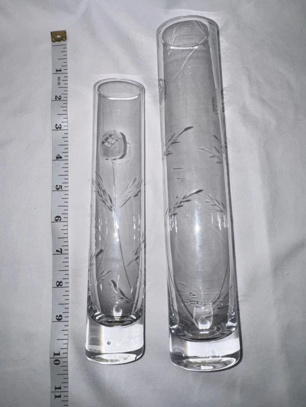 Vintage Avon Ruby Red Glass Candle Holder/Canister + Etched Rose Vase Set